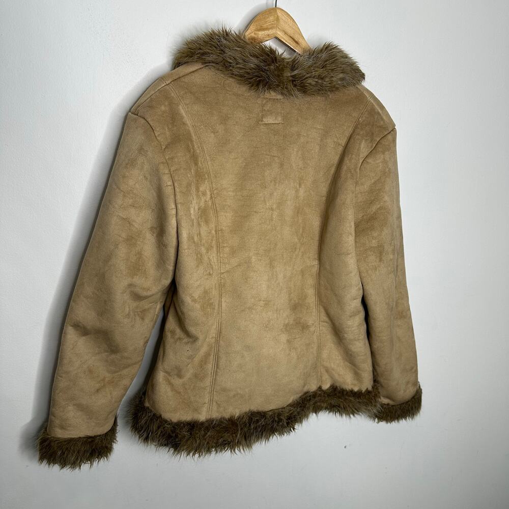 VTG SEVENTY SEVEN penny lane coat tan floral embroidered boho women's size L - Picture 8 of 10